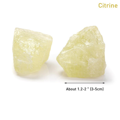 GolbalJew Citrine Natural Raw Crystals 2PCS Healing Crystal Stones 1.2-2.0” Reiki Healing Gemstones for Meditation Chakra Balance Home Decor
