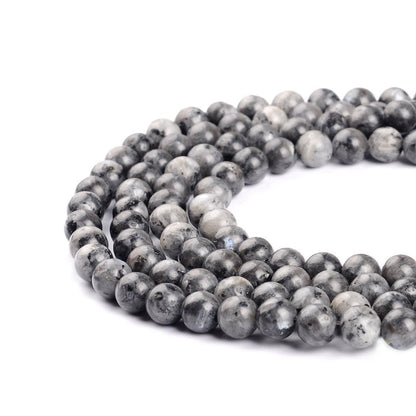 6mm Natural Larvikite Black Labradorite Gemstone Round Loose Beads for Jewelry Making (58-62pcs/strand)
