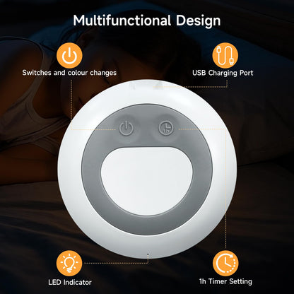 Tyute Baby Night Light, Nursery Night Lamp with 8 RGB Colors Changing, Soft BPA Free Silicone Touch Night Light for Kids Room Breastfeeding, 1h Timer, Rechargeable & Stepless Dimming