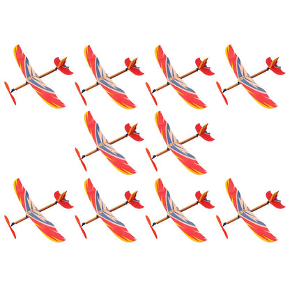 TOYANDONA 10Pcs Rubber Band Powered Airplane Model Glider Planes Airplane Birthday Party Favor Plane Indoor Outdoor Toys for Kids Children (Random Style)