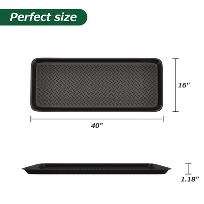 Matace 1 Pack Rubber Large Boot Tray for Entryway,Long Shoe Tray,Slim Boot Mat for Indoor and Outdoor Use, 16x40 in (Pack of 1)