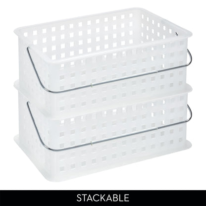 iDesign Portable Shower Caddy Basket with Handle for Dorm or Bathroom - Clear/Frost - Made in USA