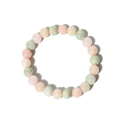The Vida Handmade AAA+ Quality Crystal Stretch Elastic Bracelet - Nature Gemstone - Jewelry Gift - Holiday Gift - For Women & Men (Morganite)