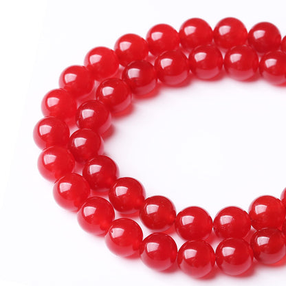 36PCS 10MM Red Chalcedony Beads Energy Healing Beads for DIY Jewelry Bracelet Necklace Making for Jewelry Making 15Inch