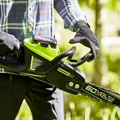 Greenworks 60V 18" Brushless Cordless Chainsaw, 4.0Ah Battery and Charger Included