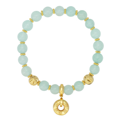 ZenBless Fengshui Porsperity Jade Bracelet Lucky Charm Feng Shui Black Obsidian Wealth Bracelet Gift for Men Women with Gold Plated Pi Xiu Pi Yao Attract Wealth Good Luck(Green) (green)