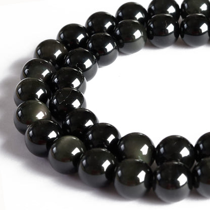 35pcs 10mm Natural Rainbow Obsidian Beads Gemstone Beads Round Loose Beads for Jewelry Making