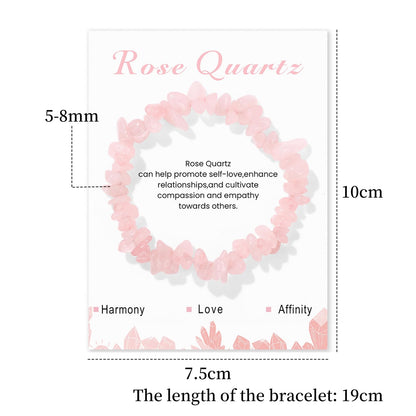 Rose Quartz Bracelets for Women 8mm Handmade Raw Rose Quartz Bracelets Pink Quartz Bracelet Healing Crystal Bracelet Gemstone Bracelet Rose Quartz Jewelry for Women Girls