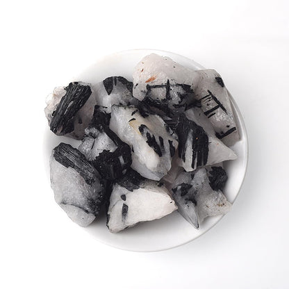 Erliway 1.25-2" Large Black Tourmaline Raw Crystals, Natural Rough Tourmaline Crystal, Healing Crystals Stones for Tumbling, Cabbing, Fountain Rocks, Decoration, Polishing Wire Wrapping Wicca & Reiki