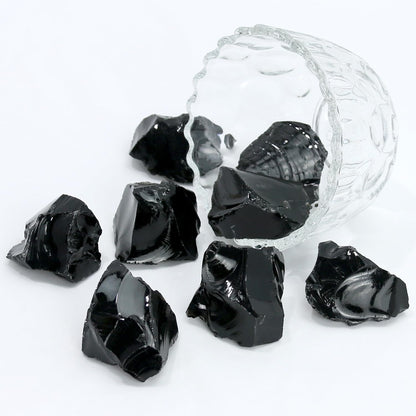 Nvzi Raw Black Obsidian Stone Bulk, Real Gemstones and Crystals, Rocks and Minerals, Healing Crystals, Quartz Crystals and Healing Stones, Cuarzos Originales De Energia Y Piedras(1LB)