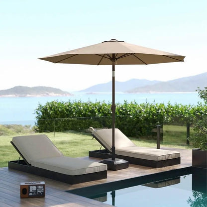 Patio Kingdom Patio Umbrella Base with Wheels, 123 lb Fillable Stand with Locking Casters, Mobile HDPE Umbrella Holder for 6-12FT Umbrellas, Wind Resistant Design for Deck, Poolside, Backyard (Black)