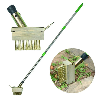 Deck Moss Cleaning Tool, Featuring a 63-inch Adjustable Handle, Includes 2 Replaceable Brush Heads and Gardening Gloves, Suitable for Crevice Cleaning, Moss Killer, and roof Moss Killer