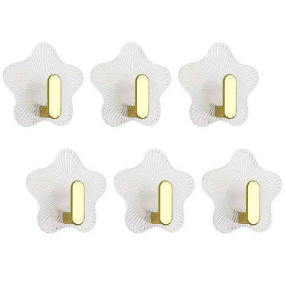 Gerderk 6 Pack Adhesive Utility Hooks, Heavy Duty 12 lbs Robe Towel Hooks Waterproof Adhesive Wall Hooks for Home Bathroom Kitchen Office and Living Room.