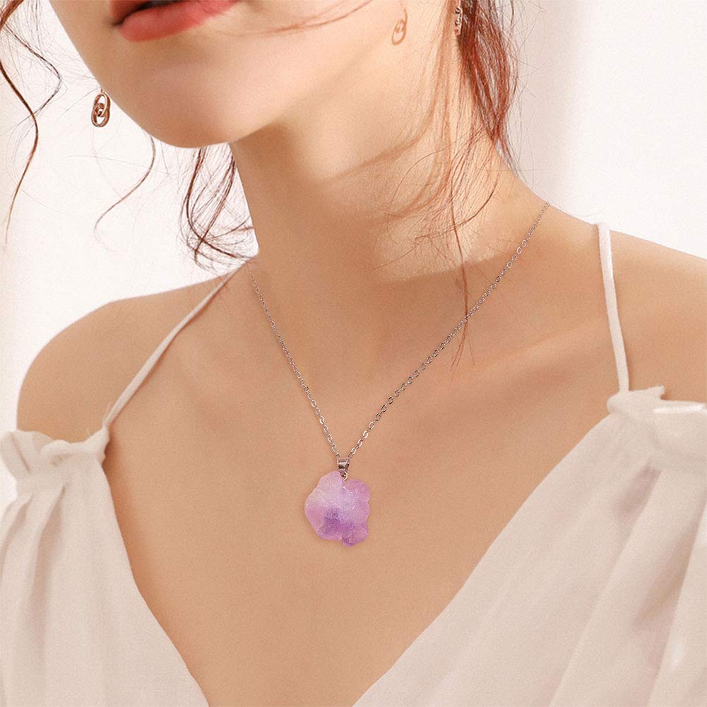 DanLingJewelry 30pcs Natural Amethyst Healing Point Chakra Reiki Nuggets Pendants for Necklace Earrings Bracelet Jewelry Making 12-20x20-26mm