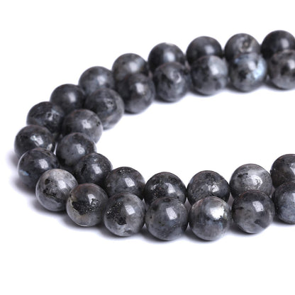 10mm 38pcs Natural Black Labradorite Stone Beads Round Larvikite Beads for Jewelry Making DIY Bracelet 15" Strand Wholesale (Black Larvikite Labradorite Beads, 10mm)