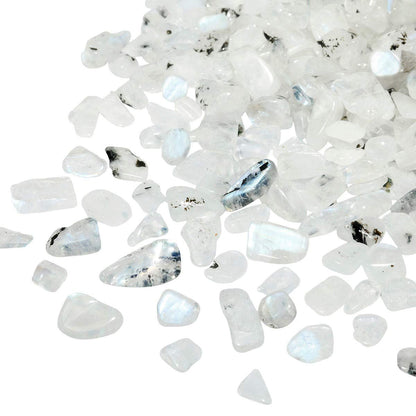 rockcloud 1 lb Moon Stone Tumbled Chips Crushed Stone Healing Reiki Crystal Jewelry Making Home Decoration