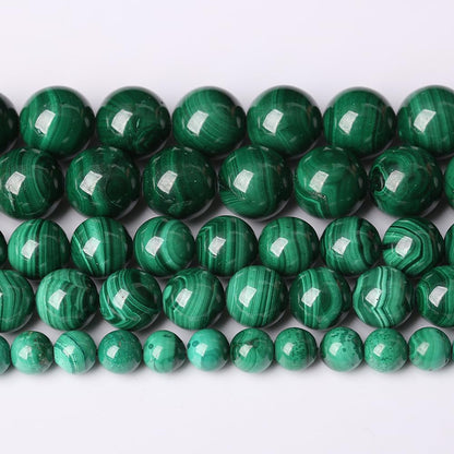 31pcs 6mm Natural Green Malachite Beads AAA Gemstone Round Loose Beads for Jewelry Making DIY Bracelets Necklaces Crystal Energy Healing Stone Beads 7.5" (Natural Malachite, 6mm)
