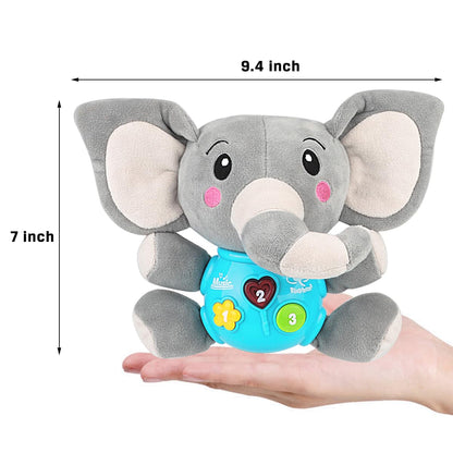 Aitbay Plush Elephant Music Baby Toys 0 to 6 Months, Cute Stuffed Animal Light Up Baby Toys Newborn Baby Musical Toys for Infant Babies Boys & Girls Toddlers 6 to 12 Months
