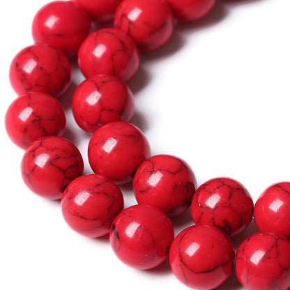 Natural Stone Beads Red Turquoise Round Loose Spacer Beads for Jewelry Making DIY Bracelet Necklace 180pcs 4MM 2 Strands 32"