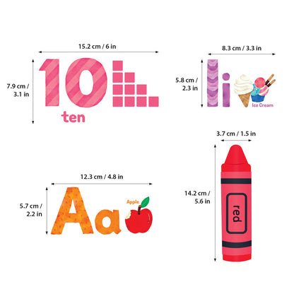 DECOWALL DS-8044 Animal Alphabet Numbers Colour Decals Stickers Kids Peel and Stick Removable for Room décor Letters ABC Classroom playroom Decorations Educational Bedroom Nursery