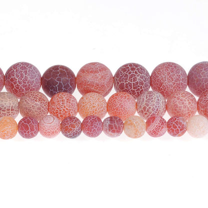 10mm Natural Orange Frosted Agate Gemstone Round Loose Beads Crystal Stone Bracelet Necklace Accessories Crafts for Jewelry Making DIY,1 Strand 15"