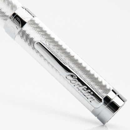 Conklin Herringbone Signature Ballpoint Pen Silver + Free Extra Black Gel Refill – Luxury Twist Pen Gift for Office, Writers, Professionals
