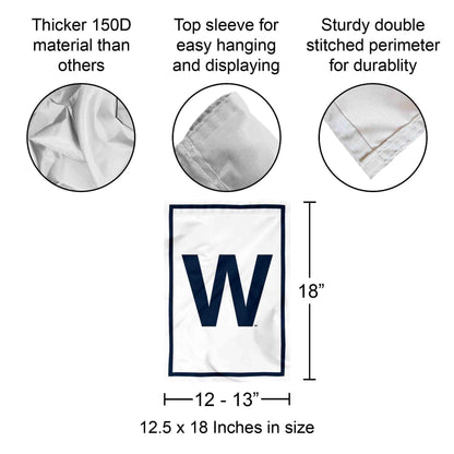 Chicago Baseball Team W Win Double Sided Garden Flag