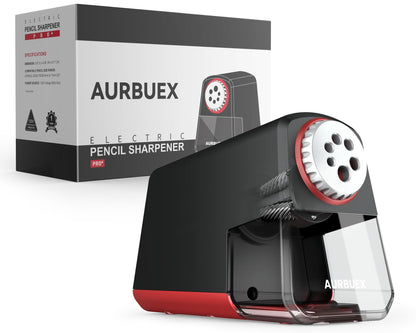 Aurbuex Heavy Duty Electric Pencil Sharpener S280, 3s Fast Sharpening, Dual Cutter Design, Zinc Alloy Blade for 12,000+ Sharpenings, Auto Start/Stop, for 6–12 mm Pencils, Classroom & Office Use