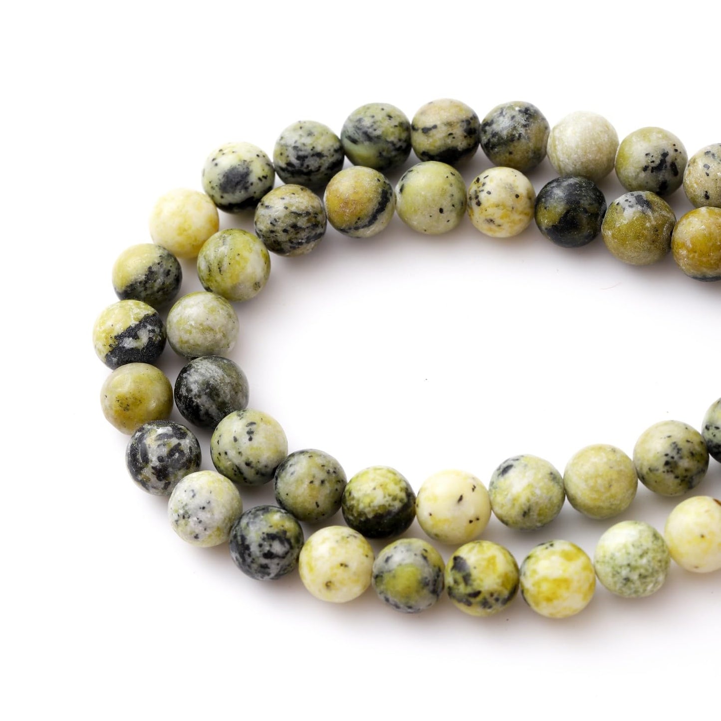 8mm 45pcs DIY Natural Yellow Turquoise Stone Beads Round Healing Crystal Gemstone Loose Beads for Jewelry Making Handmade Bracelet Necklace