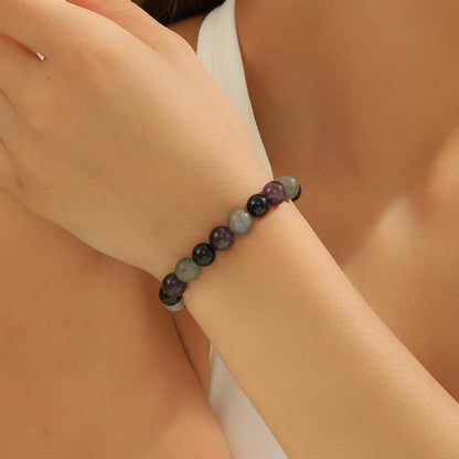 Crgwxzl 3pcs Anxiety Relief Protection Bracelets,Healing Black Tourmaline Crystal Bracelets for Women Men,8mm Natural Stone Amethyst Labradorite Beaded Spiritual Gemstone Jewelry Gifts