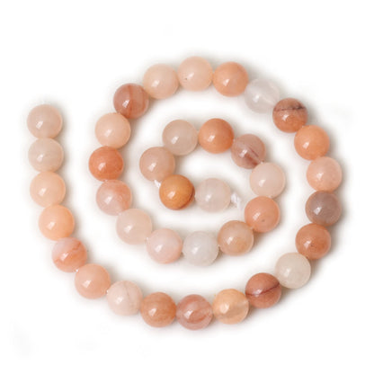 CHEAVIAN 35PCS 10mm Natural Pink Aventurine Round Loose Beads for Jewelry Making DIY Bracelet Necklace Materials 1 Strand 15"