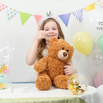 Tezituor Small Teddy Bear Stuffed Animals 18inch, Cute Teddy Bear Plush Toys for Kids Girl Boy, Christmas Bear Plushie Gift for Girlfriend Boyfriend Women Wife, Brown