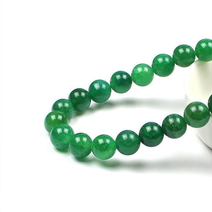MJDCB Natural Stone Beads 8mm 43pcs Round Green Dragon Vein Agate Loose Gemstone Bead Charms for Jewelry Making Bracelet Necklace Earring Pendant