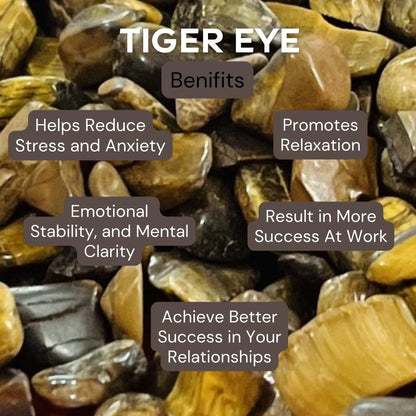Indian Consigners Natural Crushed Polished Tumbled Gem Stone Chips, Decoration & Healing Crystals (Tiger Eye)