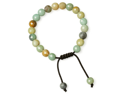Amazing Gemstone Mexican Amazonite Bracelet for Women - Chakra Mens Bracelet Protection Crystals&Healing Stones - Blessing Bracelet Spiritual Meditation Gift (Faceted Beaded Bracelet, Adjustable)