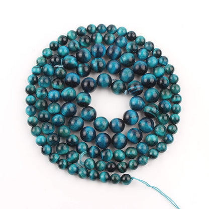 Song Xi Royal Blue Tiger Eye Beads 6mm Natural Stone Beads for Jewelry Making Gemstone Beads
