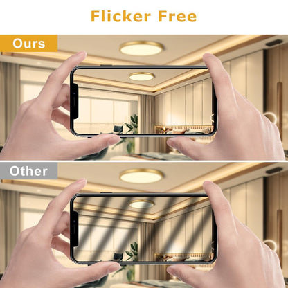 2Pack 9Inch LED Ceiling Light Fixture Flush Mount, 18W(180W Equivalent), 1800LM, 3000K Warm White, IP40, Flat Modern LED Ceiling Lights for Bedroom, Living Room, Bathroom, Stairwell, etc.(Gold)