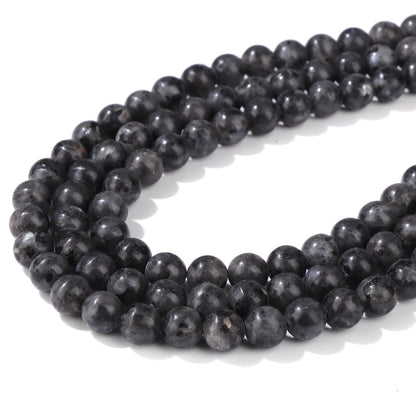 Risyfjew 50PCS 8mm Natural Labradorite Beads Gemstone Round Loose Beads for Jewelry Making Chakra Crystal Stone Beads for Bracelets Necklace Earrings Making Supplies (50pcs/Strand)