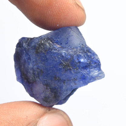 GEMHUB Raw Rough Sapphire 30.00 Carat Certified Uncut Natural Blue Sapphire Gemstone for Home decor.