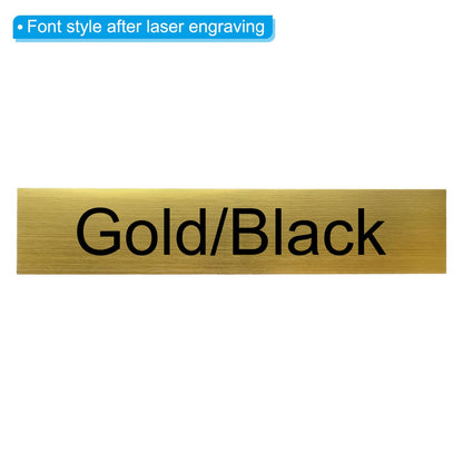 Generic 10"x2" Blank Engraving Name Plate, 5 Pack Personalized Custom Office Desk Name Plates for DIY Laser Printing, Golden