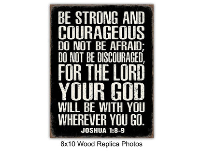 Christian Wall Art - Religious Wall Decor- Christian Gifts for Men - Motivational Quotes Scripture - Man cave Decor - Positive Quotes Wall Art - Inspirational Office Décor Print