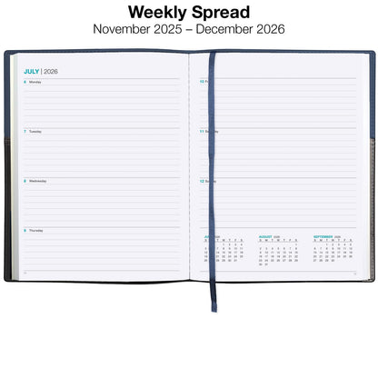 2026 Planner Calendar, 8"x10" : Includes 14 Months (November 2025 - December 2026) / 2026 Weekly Planner/Weekly Agenda/Monthly Calendar Organizer (Navy/Black)