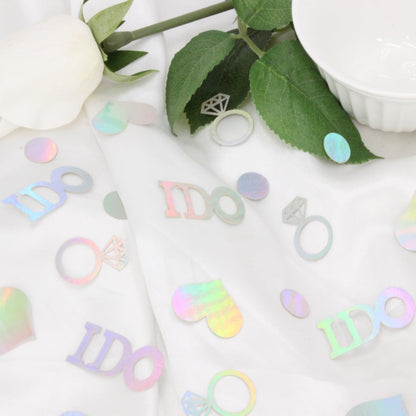 Blopee Wedding Confetti Wedding Bridal Shower Decorations,160 PCS Iridescent I DO Engagement Confetti for Engagement Decorations