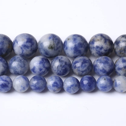 45PCS 8MM Natural Sodalite Beads Round Loose Stone Beads for Jewelry Making DIY Energy Stone Healing Power Bracelet 15"