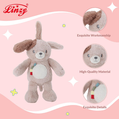 Linzy 10" Light-Up Musical Dog Bedtime Baby Soother – Soft Puppy Plush Stuffed Animal with LED Night Light & Lullaby Music, Birthday Christmas for Newborns Toddlers Kids