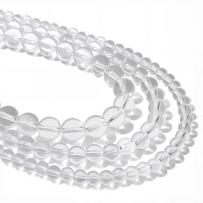40pcs 10mm Natural Clear Quartz Gemstone Beads Healing Crystal Round Loose Stone Beads for Jewelry Making, Crystal Stone Beads for Bracelets Necklace Earrings Making