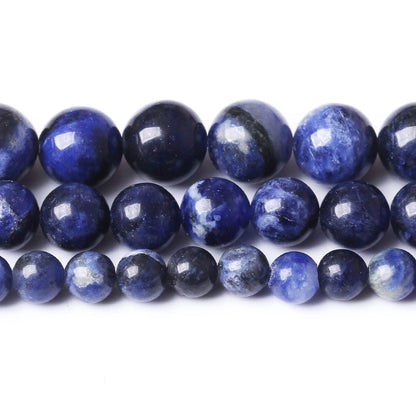 36PCS 10MM Natural Bule Sodalite Stone Beads Energy Healing Beads for DIY Jewelry Bracelet Necklace Making for Jewelry Making15Inch