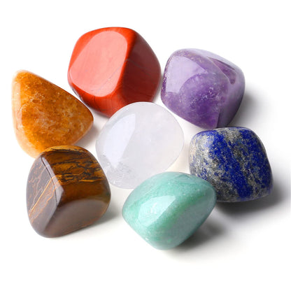 7 Chakra Tumbled Polished Natural Healing Crystals Stones Bulk Stones Crystal for Energy Reiki Tumbling Cabbing Balancing Decoration Gemstones Crystal Healing Meditation Therapy Gift 100g