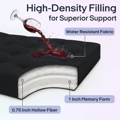 Syrinx Water Resistant Japanese Futon Mattress, King Size 80"x76", 2.5 Inch Thick Japanese Floor Mattress Tatami Mat, Foldable Floor Bed Sleeping Pad for Dormitory Guest Room Camping