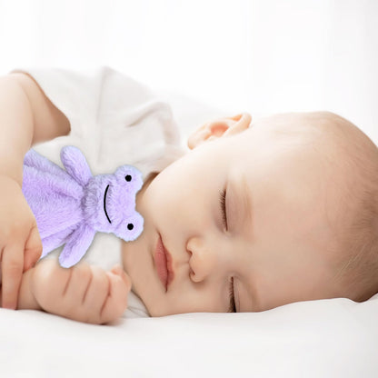 Doindute Baby Purple Soft Frog Stuffed Animal Security Blanket, Plush Frog Character Lovey Blanket, Baby Shower/Nursery Gift, Newborn Infant Toddler Snuggle Blankie for Girls Boys, 14 Inches